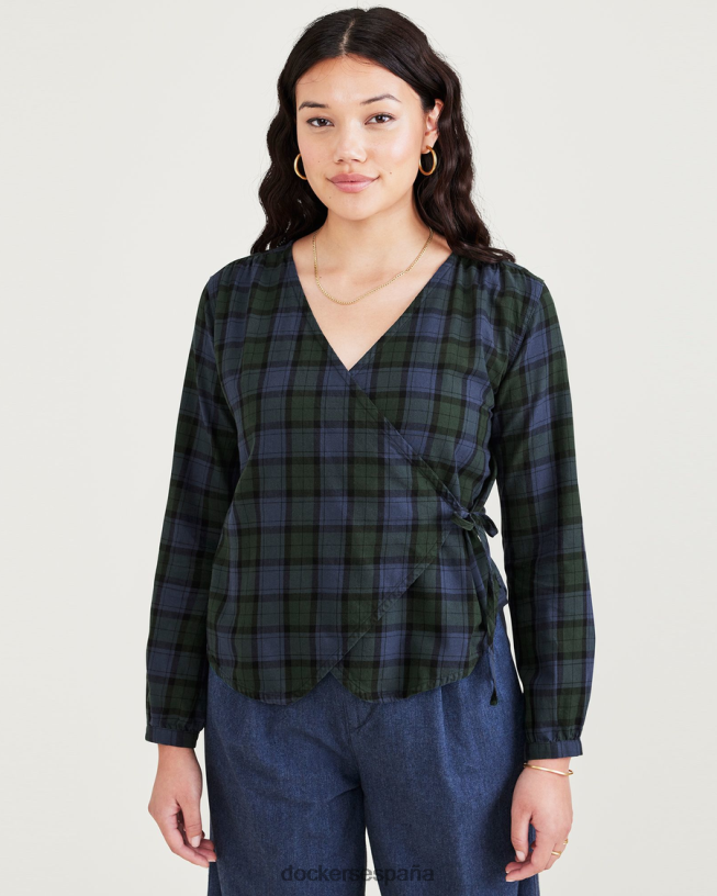 blusa cruzada, corte estándar mujer Dockers blazer monclair azul marino - azul ropa 8F04061227