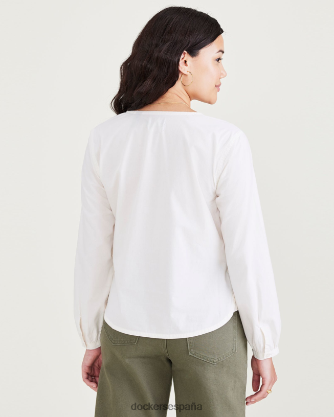 blusa cruzada, corte estándar mujer Dockers garceta - blanca ropa 8F04061226