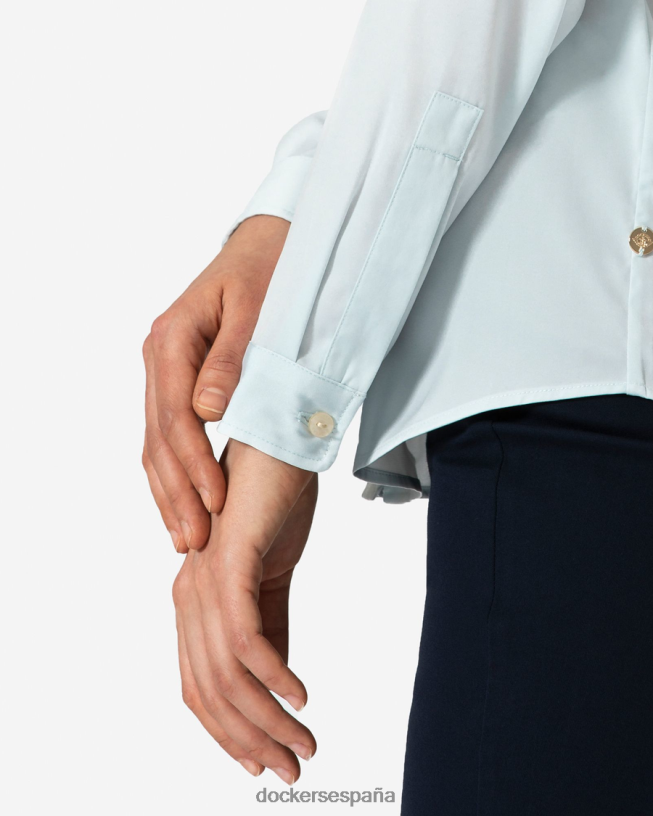 camisa con botones, corte ajustado mujer Dockers ilusión azul ropa 8F04061334