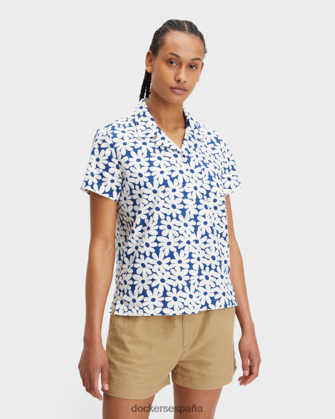 camisa con cuello camp, corte regular mujer Dockers vista al mar - azul ropa 8F04061330