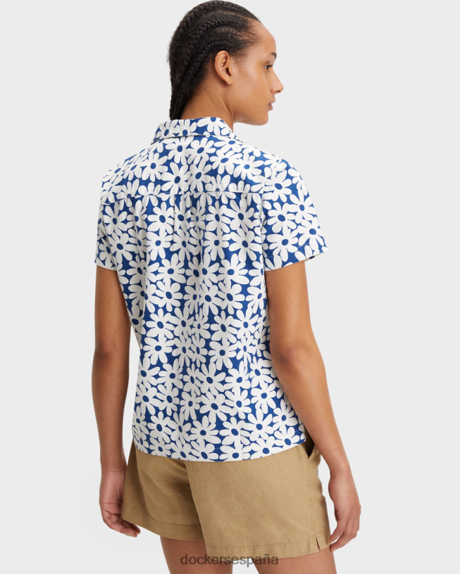 camisa con cuello camp, corte regular mujer Dockers vista al mar - azul ropa 8F04061330