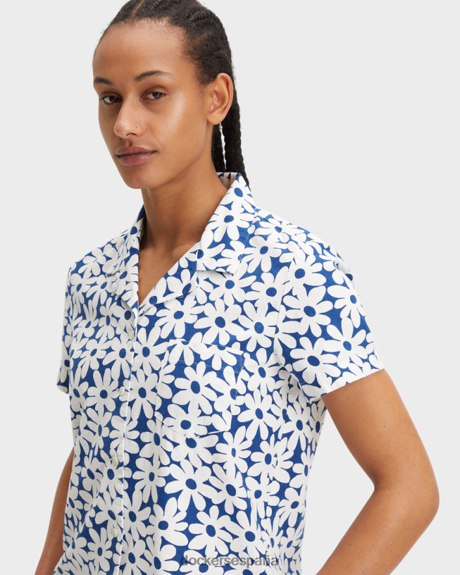 camisa con cuello camp, corte regular mujer Dockers vista al mar - azul ropa 8F04061330