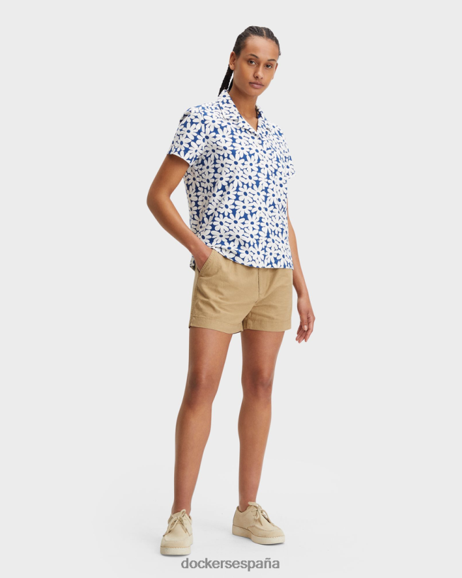 camisa con cuello camp, corte regular mujer Dockers vista al mar - azul ropa 8F04061330