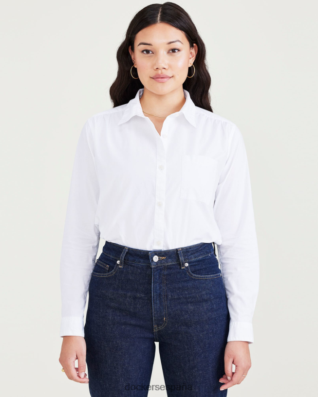 camisa favorita con botones, corte regular mujer Dockers blanco brillante ropa 8F04061113