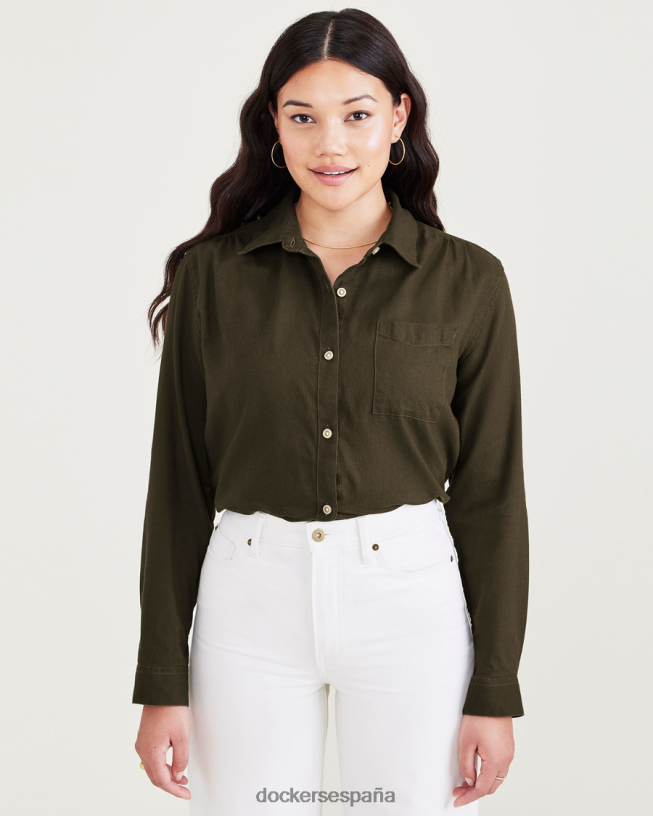 camisa favorita con botones, corte regular mujer Dockers noche del bosque - verde ropa 8F04061252