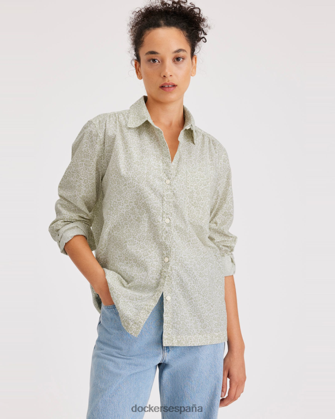 camisa favorita con botones, corte regular mujer Dockers pelusa - verde ropa 8F04061112