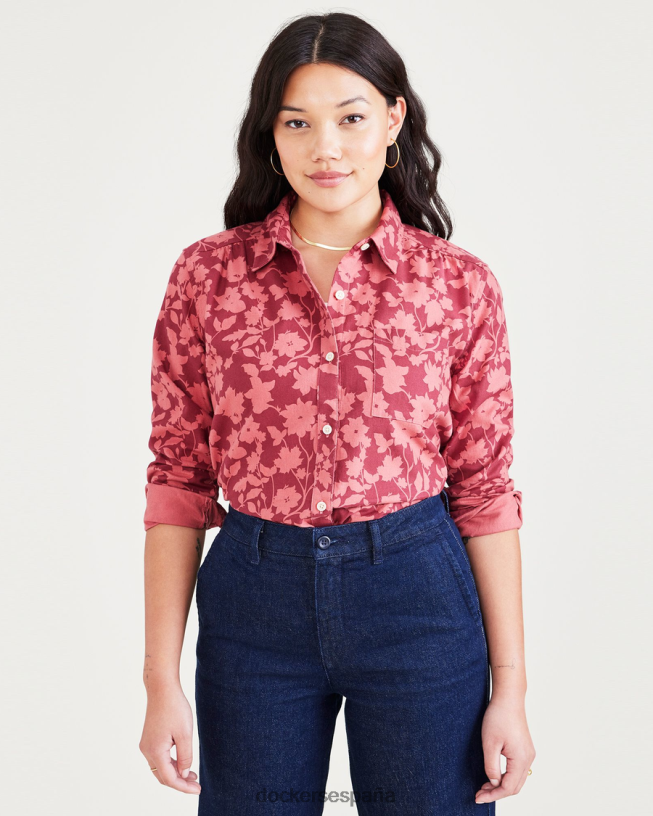 camisa favorita con botones, corte regular mujer Dockers tono de llamada rojo tibetano - rojo ropa 8F04061251