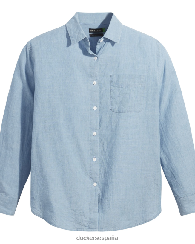 camisa original con botones, ajuste relajado mujer Dockers enjuague índigo claro - azul ropa 8F04061282