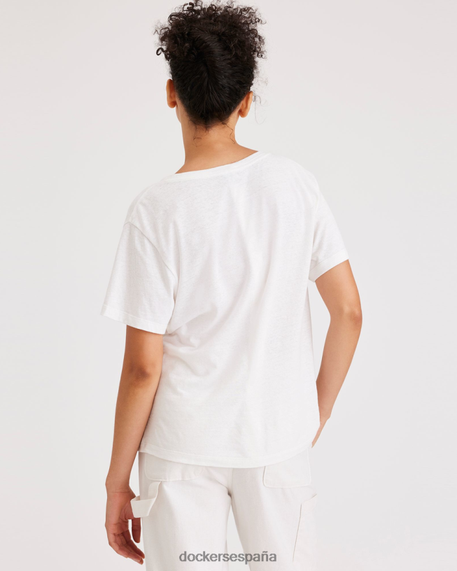 camiseta con cuello en V profundo y ajuste regular mujer Dockers blanco brillante ropa 8F04061109