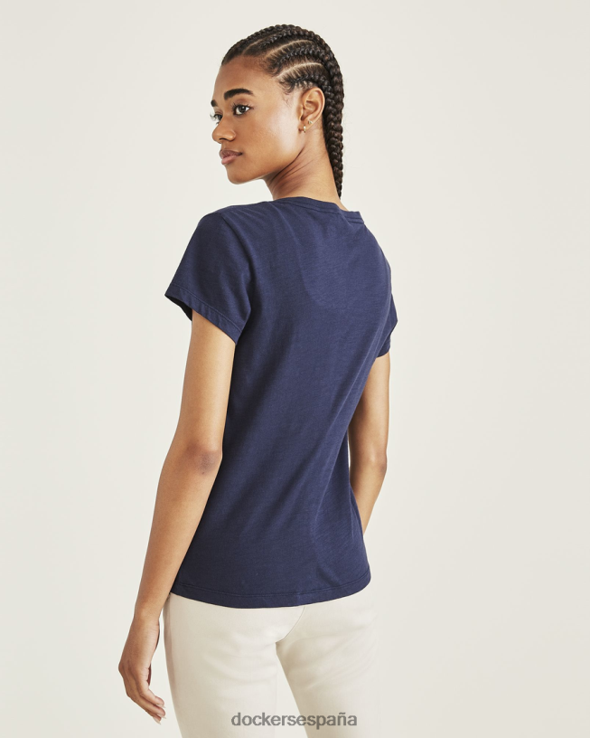 camiseta con cuello en v, corte ajustado mujer Dockers blazer azul marino - azul ropa 8F04061162
