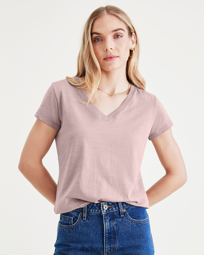 camiseta con cuello en v, corte ajustado mujer Dockers paloma morada ropa 8F04061271