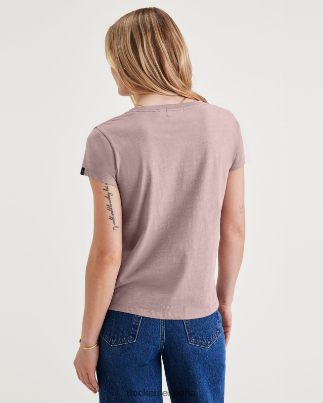 camiseta con cuello en v, corte ajustado mujer Dockers paloma morada ropa 8F04061271