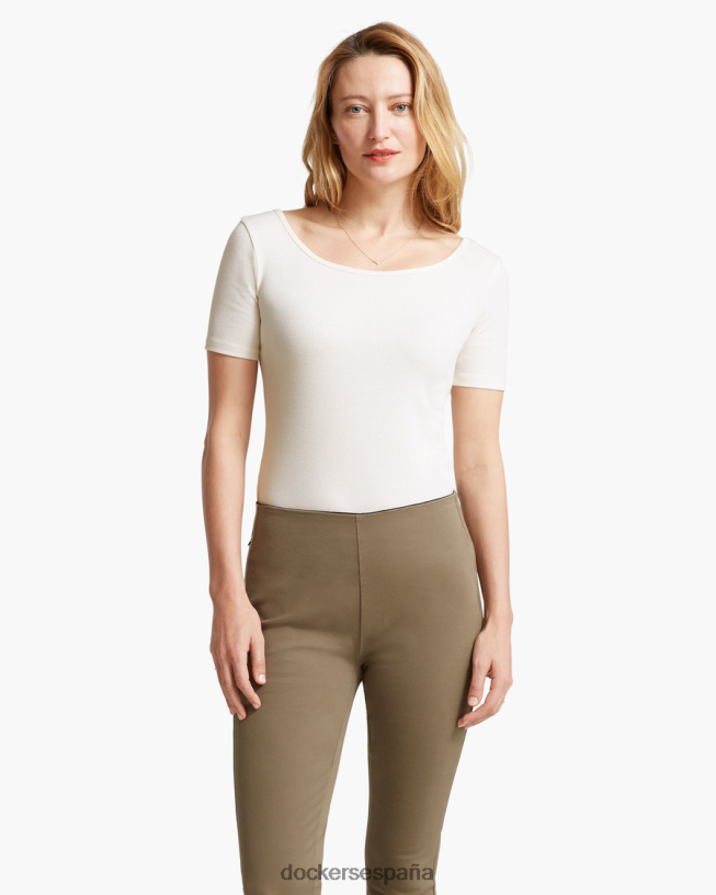 camiseta con cuello redondo mujer Dockers garceta - blanca ropa 8F04061324