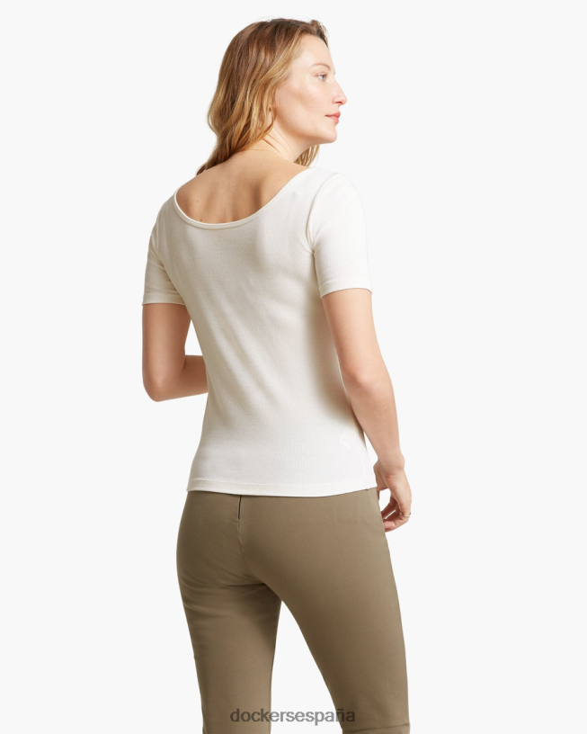 camiseta con cuello redondo mujer Dockers garceta - blanca ropa 8F04061324