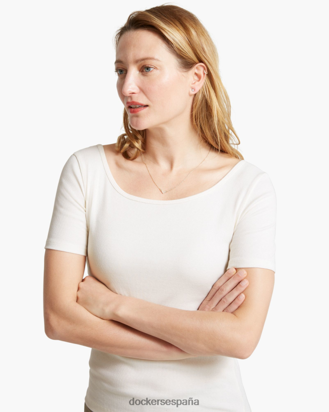 camiseta con cuello redondo mujer Dockers garceta - blanca ropa 8F04061324