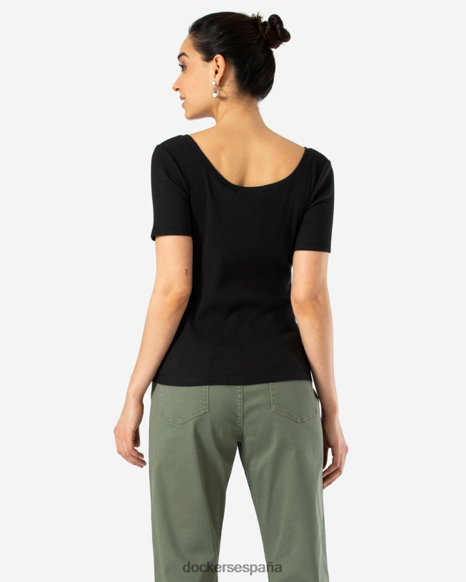 camiseta con cuello redondo mujer Dockers negro mineral ropa 8F04061325