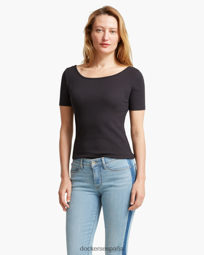 camiseta con cuello redondo mujer Dockers negro ropa 8F04061326