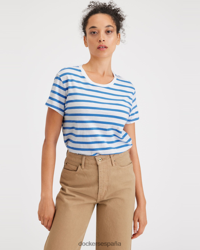 camiseta favorita, corte ajustado mujer Dockers montara ceramica azul ropa 8F04061141