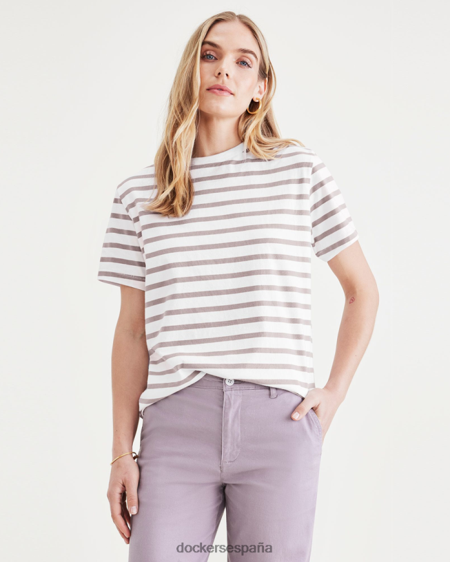 camiseta original con cuello redondo y ajuste regular mujer Dockers paloma morada de madera verde - violeta ropa 8F04061281