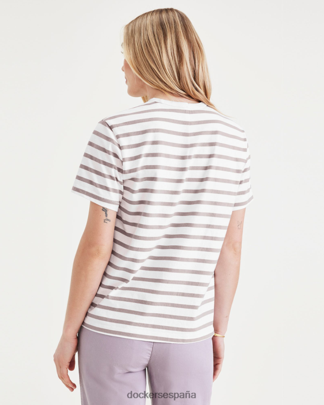 camiseta original con cuello redondo y ajuste regular mujer Dockers paloma morada de madera verde - violeta ropa 8F04061281