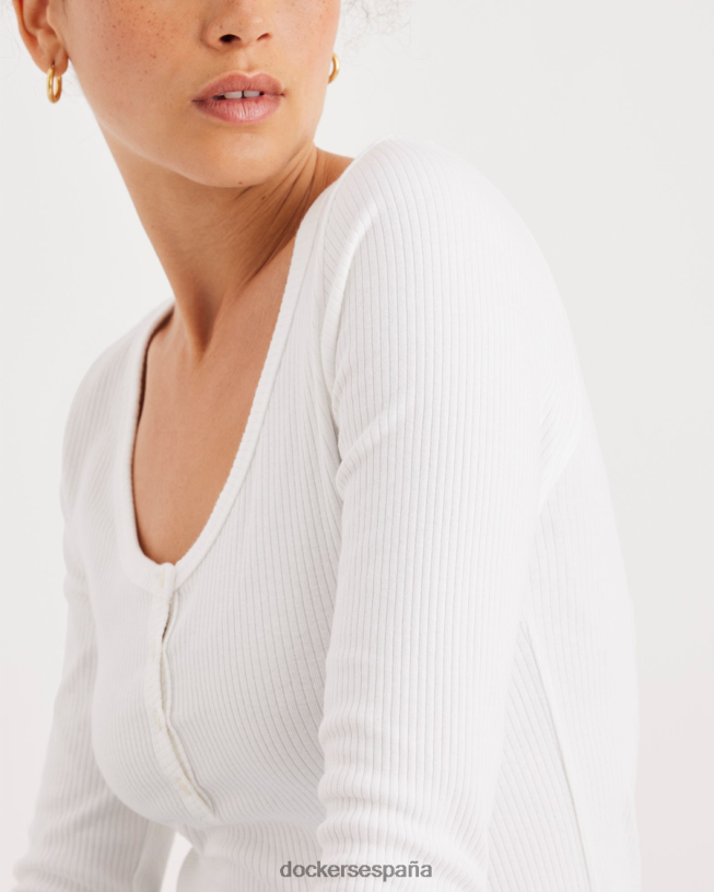 henley, ajuste delgado mujer Dockers blanco brillante ropa 8F04061152