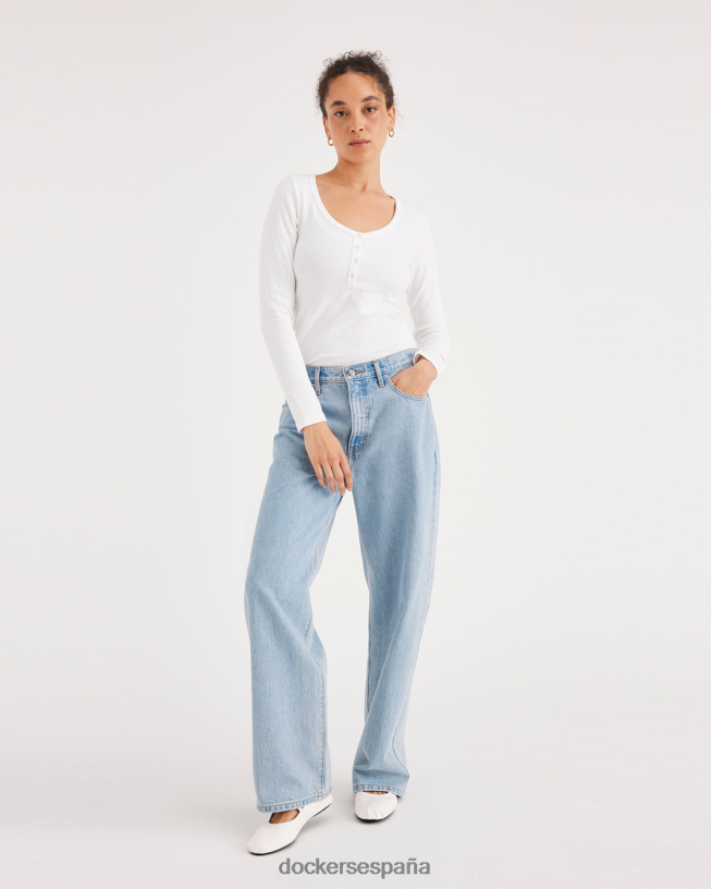 henley, ajuste delgado mujer Dockers blanco brillante ropa 8F04061152