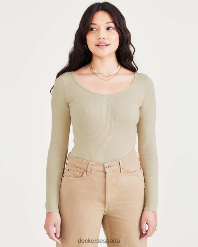 mono, corte ajustado mujer Dockers Sáhara caqui ropa 8F04061204
