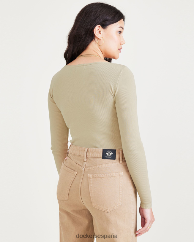 mono, corte ajustado mujer Dockers Sáhara caqui ropa 8F04061204