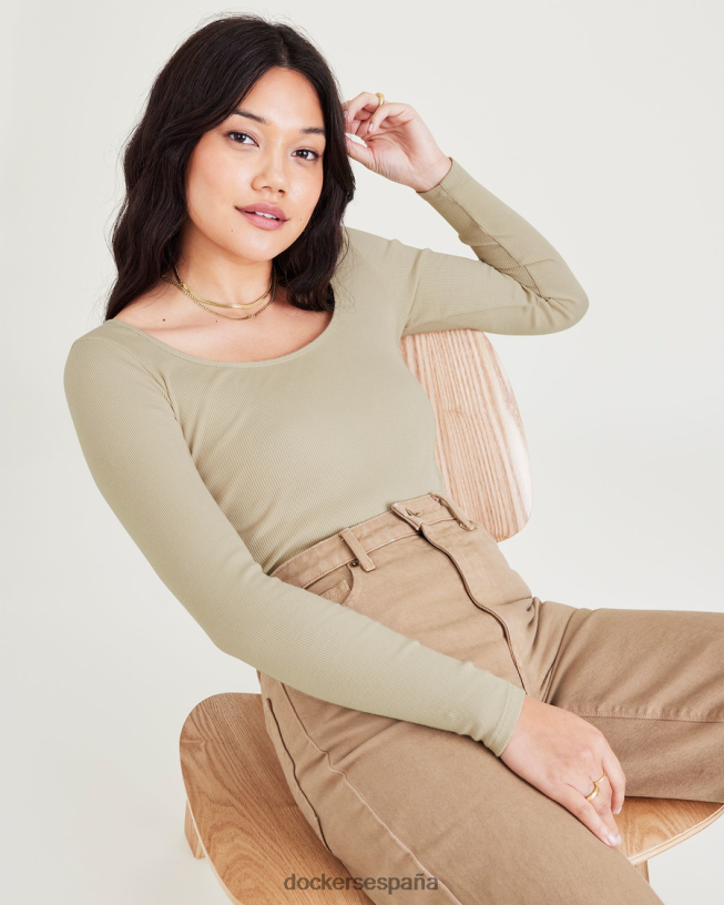 mono, corte ajustado mujer Dockers Sáhara caqui ropa 8F04061204