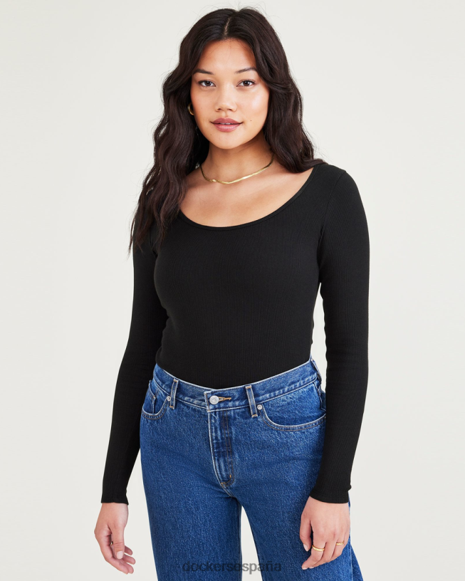mono, corte ajustado mujer Dockers negro ropa 8F04061276