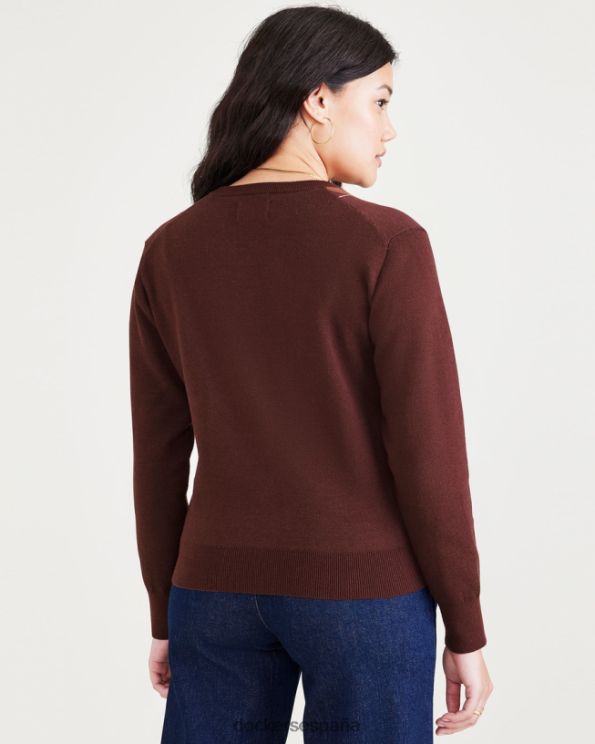 cárdigan, corte regular mujer Dockers chocolate decadente mini argyle - marrón ropa 8F04061318