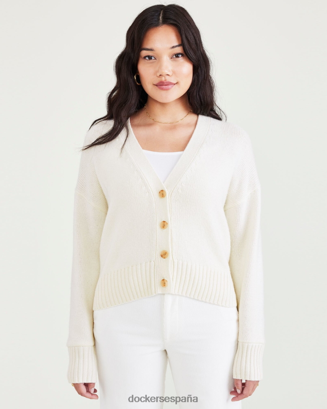 cárdigan corto, corte relajado mujer Dockers garceta - blanca ropa 8F04061278