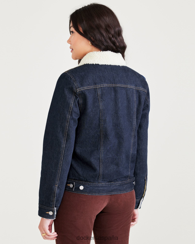 Chaqueta trucker sherpa original, corte regular. mujer Dockers lavado a la piedra índigo oscuro - azul ropa 8F04061247
