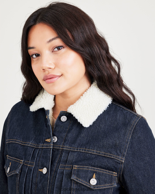Chaqueta trucker sherpa original, corte regular. mujer Dockers lavado a la piedra índigo oscuro - azul ropa 8F04061247