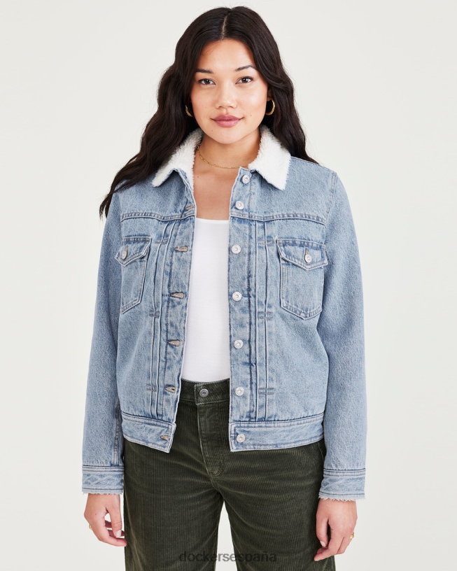 Chaqueta trucker sherpa original, corte regular. mujer Dockers índigo claro - azul ropa 8F04061246
