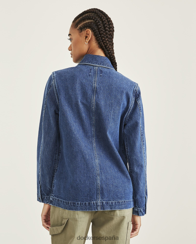 abrigo de trabajo, corte estándar mujer Dockers lavado a la piedra índigo medio - azul ropa 8F04061299