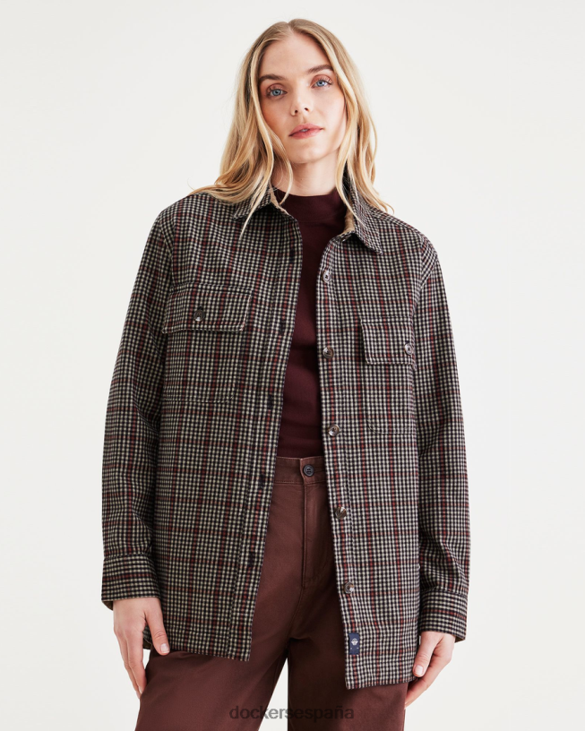 chaqueta camisera, ajuste relajado mujer Dockers acorde decadente chocolate - marrón ropa 8F04061255