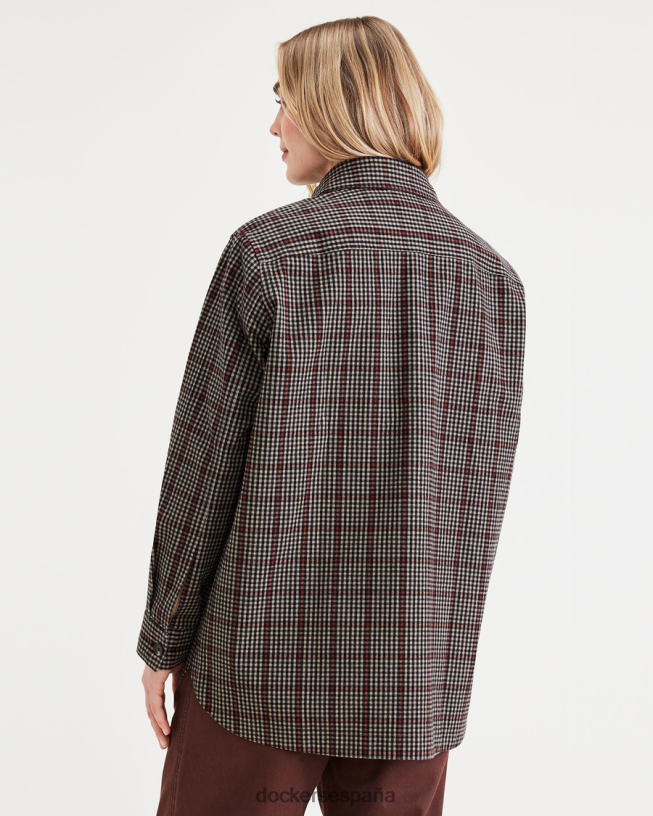 chaqueta camisera, ajuste relajado mujer Dockers acorde decadente chocolate - marrón ropa 8F04061255