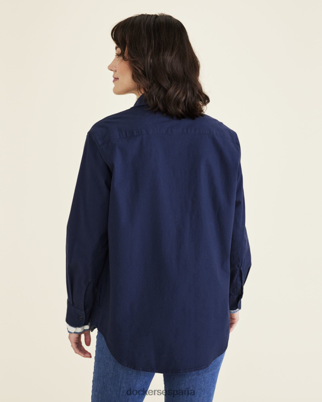 chaqueta camisera, ajuste relajado mujer Dockers blazer azul marino - azul ropa 8F04061199