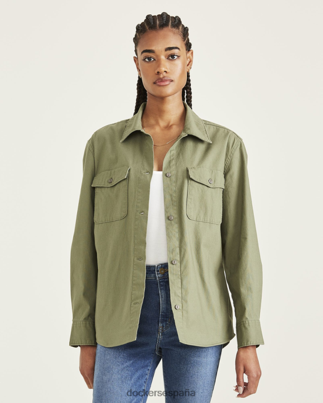 chaqueta camisera, ajuste relajado mujer Dockers camuflaje - verde ropa 8F04061200
