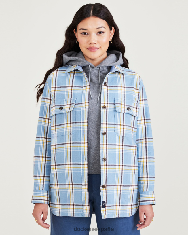 chaqueta camisera, ajuste relajado mujer Dockers club montaña arroyo - azul ropa 8F04061254