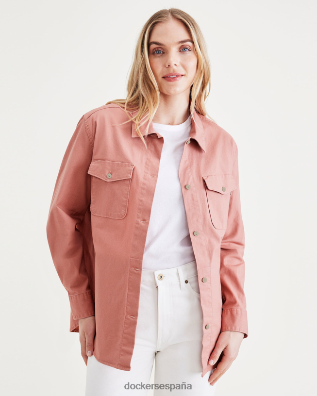 chaqueta camisera, corte regular mujer Dockers rosa vieja - rosa ropa 8F04061301