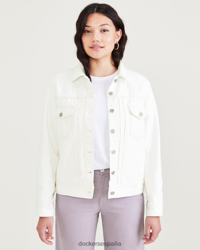 chaqueta de camionero original, ajuste regular mujer Dockers blanco ropa 8F04061245
