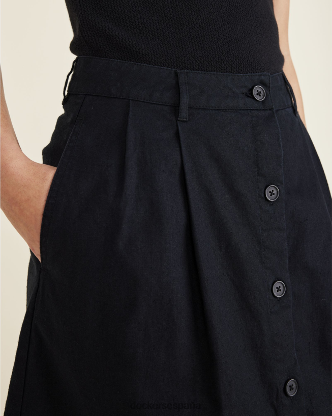 falda midi mujer Dockers hermoso negro ropa 8F04061294