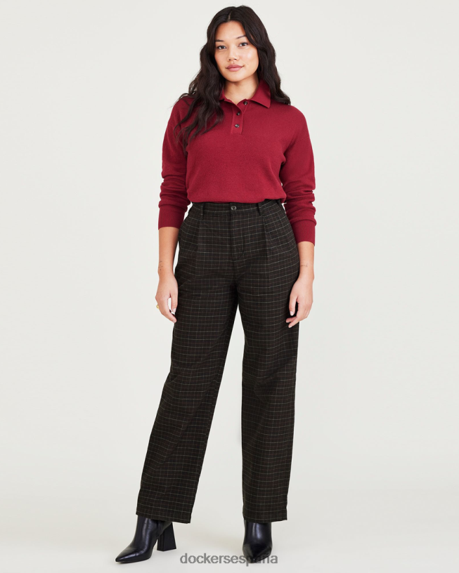 Caqui original, plisado, corte ancho y alto. mujer Dockers frijol negro - negro ropa 8F04061217
