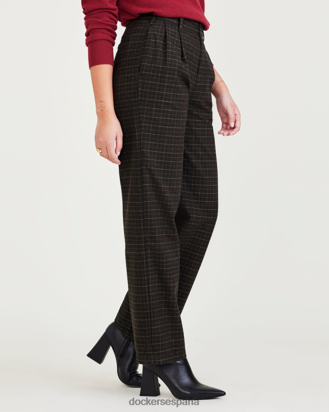 Caqui original, plisado, corte ancho y alto. mujer Dockers frijol negro - negro ropa 8F04061217