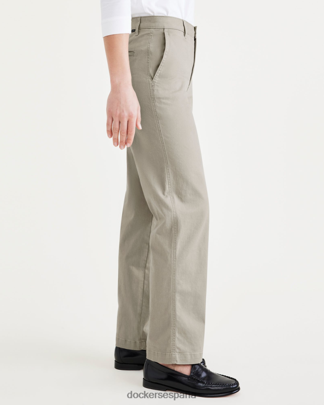 caqui original, talle alto, corte recto mujer Dockers niebla del bosque - verde ropa 8F04061213