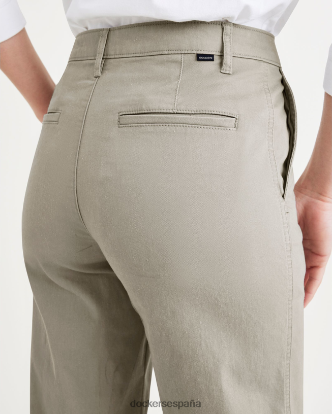 caqui original, talle alto, corte recto mujer Dockers niebla del bosque - verde ropa 8F04061213