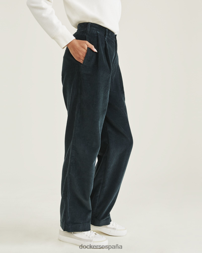 caquis originales plisados, corte recto mujer Dockers bosque mágico - verde ropa 8F04061342