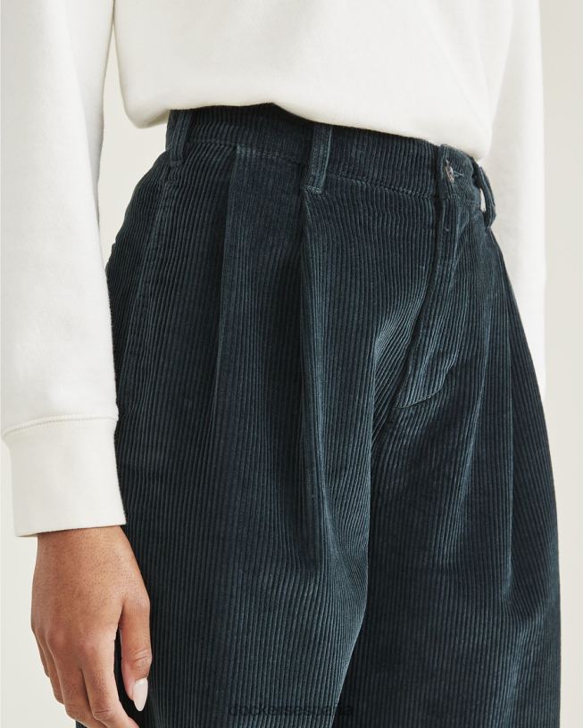 caquis originales plisados, corte recto mujer Dockers bosque mágico - verde ropa 8F04061342